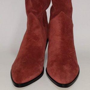 AVEC LES FILLES Tall Red Suede Boots
